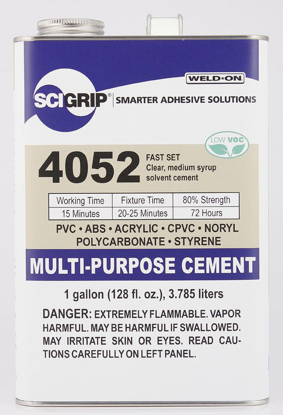 1 GALLON WELD-ON #4052 (PVC, ABS, STY) - Multi-Purpose Cements